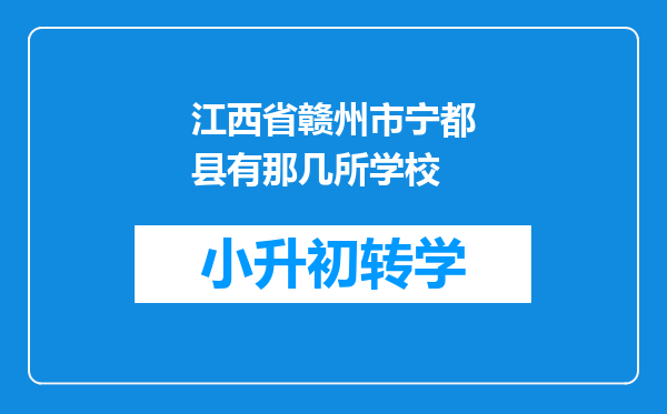 江西省赣州市宁都县有那几所学校