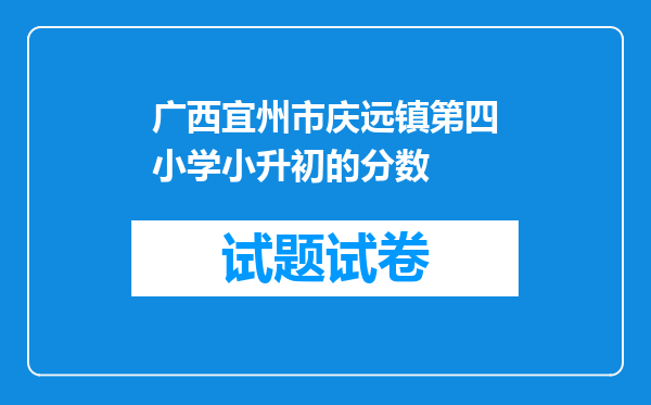 广西宜州市庆远镇第四小学小升初的分数