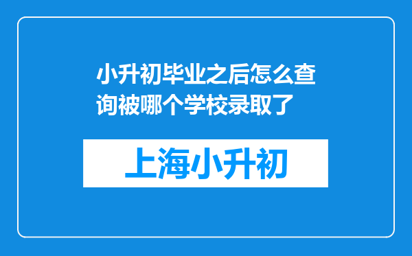 小升初毕业之后怎么查询被哪个学校录取了