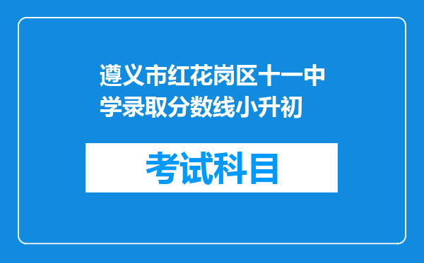 遵义市红花岗区十一中学录取分数线小升初