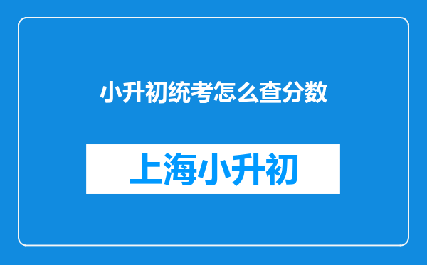 小升初统考怎么查分数