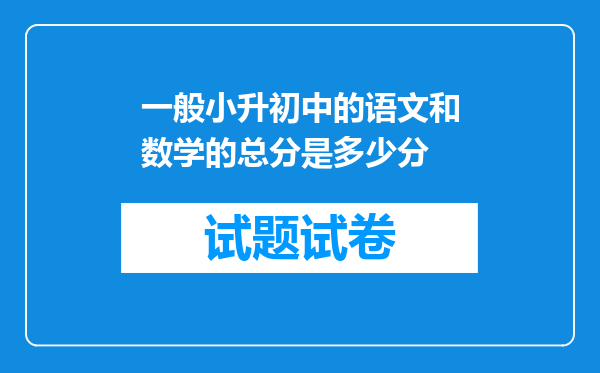 一般小升初中的语文和数学的总分是多少分