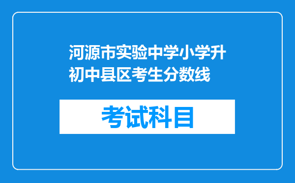 河源市实验中学小学升初中县区考生分数线