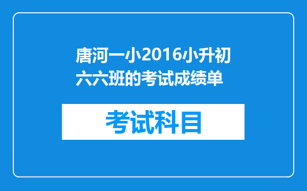 唐河一小2016小升初六六班的考试成绩单