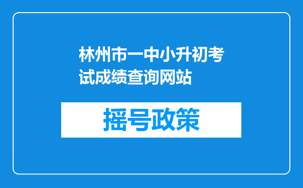 林州市一中小升初考试成绩查询网站