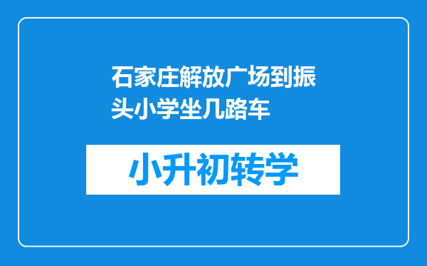 石家庄解放广场到振头小学坐几路车