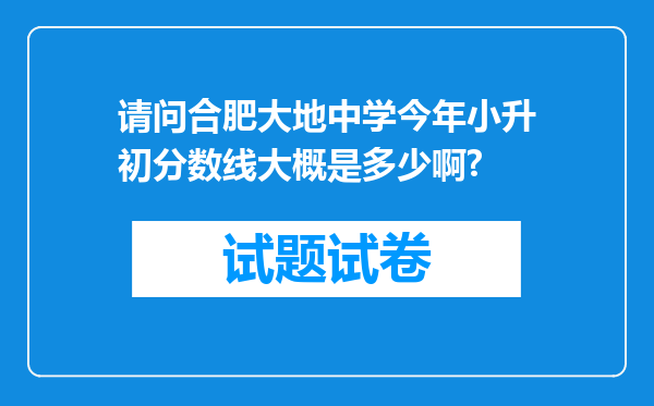 请问合肥大地中学今年小升初分数线大概是多少啊?