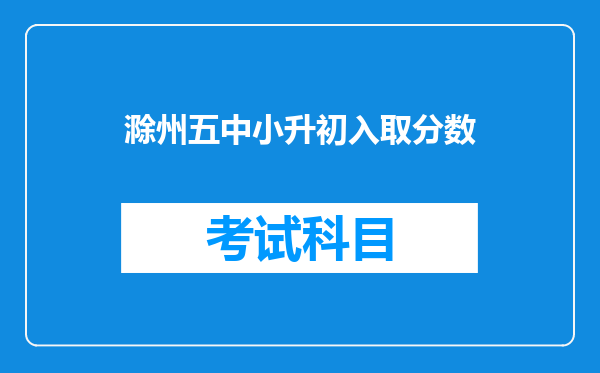 滁州五中小升初入取分数