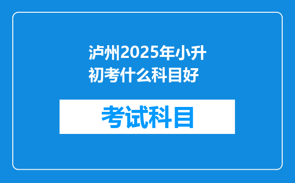 泸州2025年小升初考什么科目好