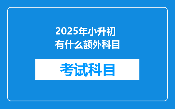 2025年小升初有什么额外科目