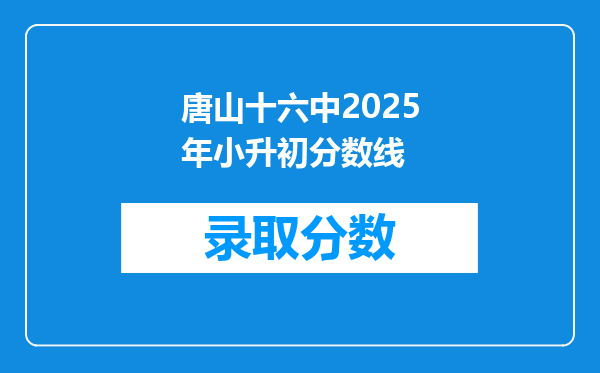 唐山十六中2025年小升初分数线