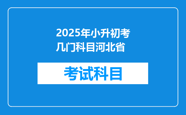 2025年小升初考几门科目河北省