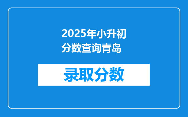 2025年小升初分数查询青岛