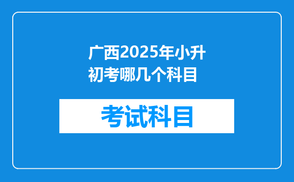 广西2025年小升初考哪几个科目