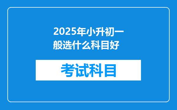 2025年小升初一般选什么科目好