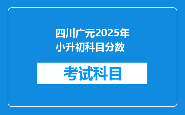 四川广元2025年小升初科目分数