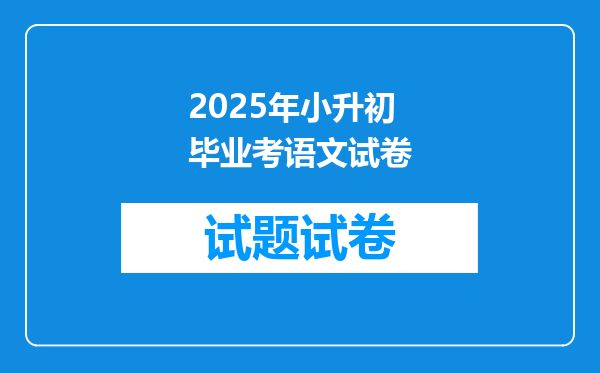 2025年小升初毕业考语文试卷