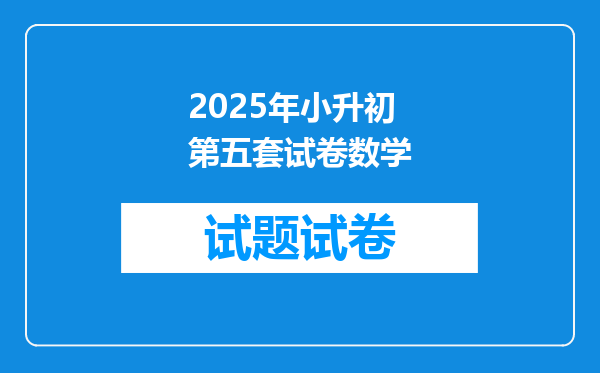 2025年小升初第五套试卷数学