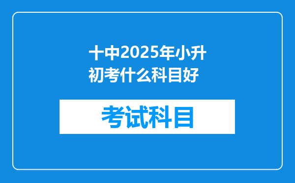 十中2025年小升初考什么科目好