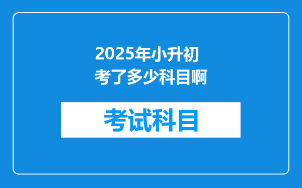 2025年小升初考了多少科目啊