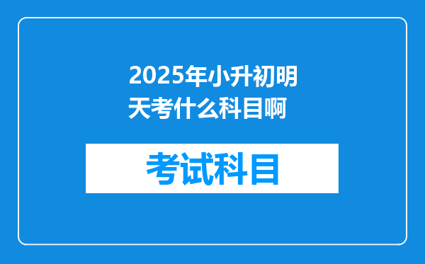 2025年小升初明天考什么科目啊