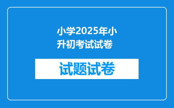 小学2025年小升初考试试卷