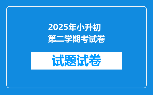 2025年小升初第二学期考试卷