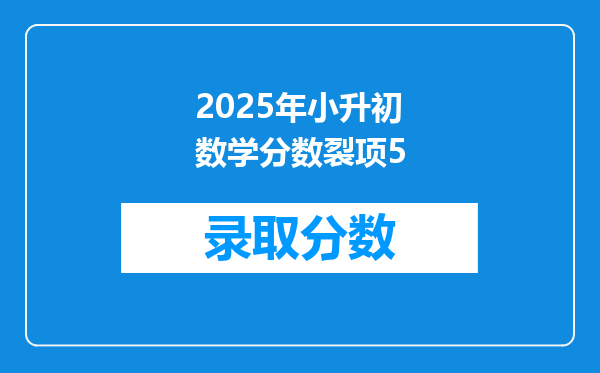 2025年小升初数学分数裂项5