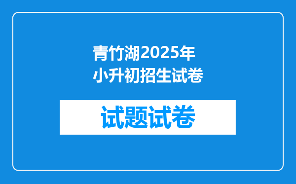 青竹湖2025年小升初招生试卷