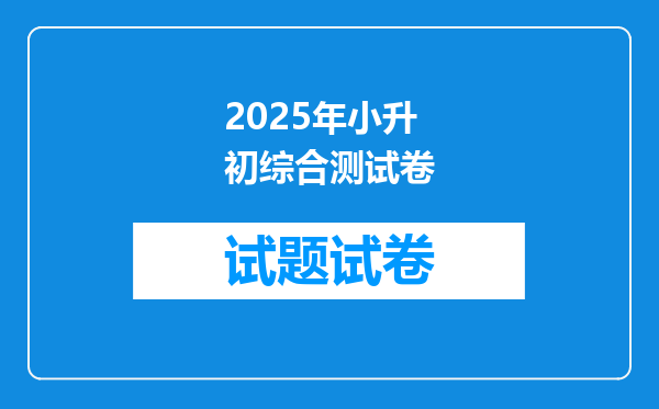 2025年小升初综合测试卷