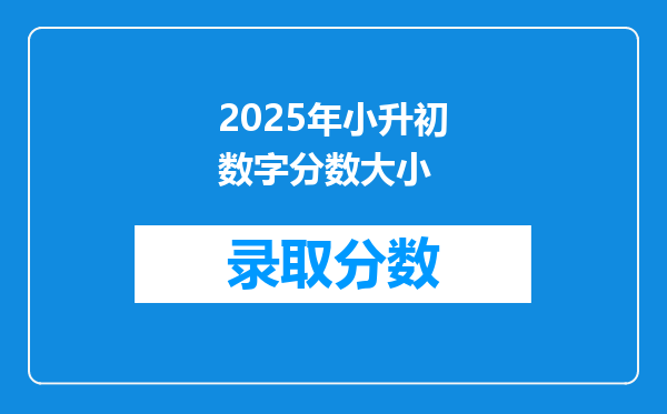 2025年小升初数字分数大小