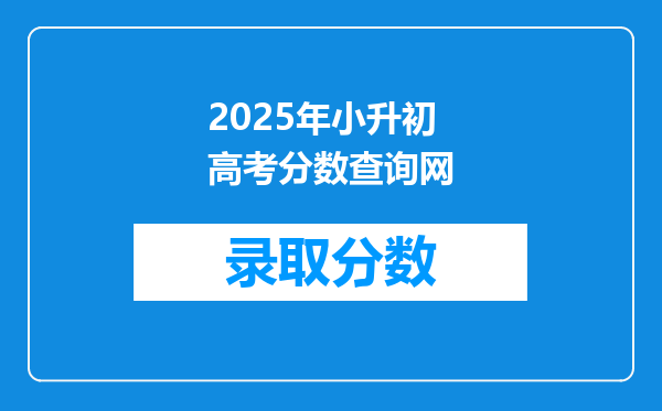 2025年小升初高考分数查询网