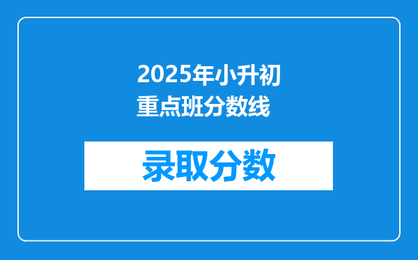 2025年小升初重点班分数线