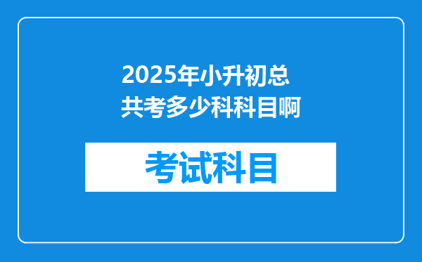 2025年小升初总共考多少科科目啊