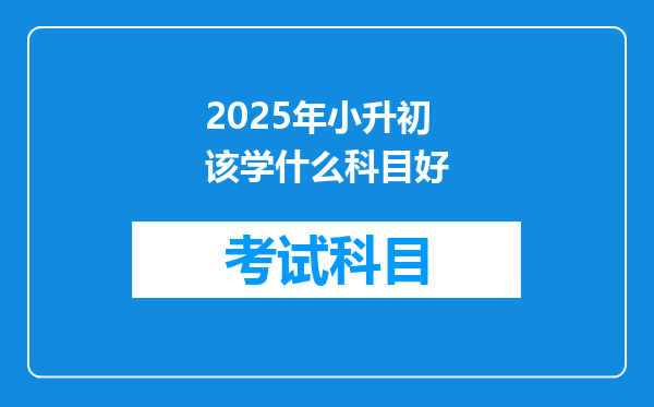 2025年小升初该学什么科目好