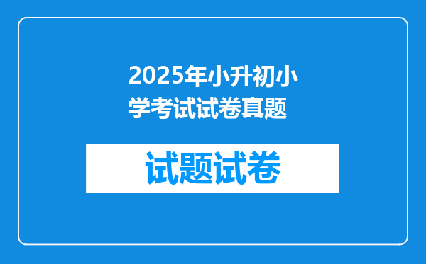 2025年小升初小学考试试卷真题