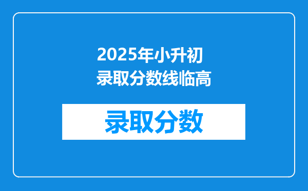 2025年小升初录取分数线临高