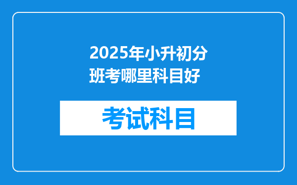 2025年小升初分班考哪里科目好