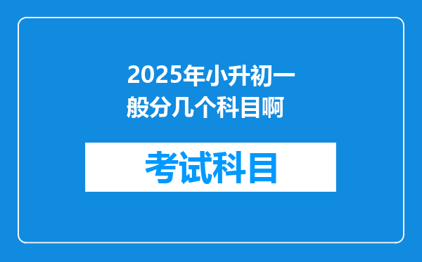 2025年小升初一般分几个科目啊