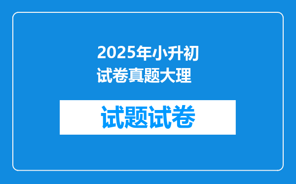 2025年小升初试卷真题大理