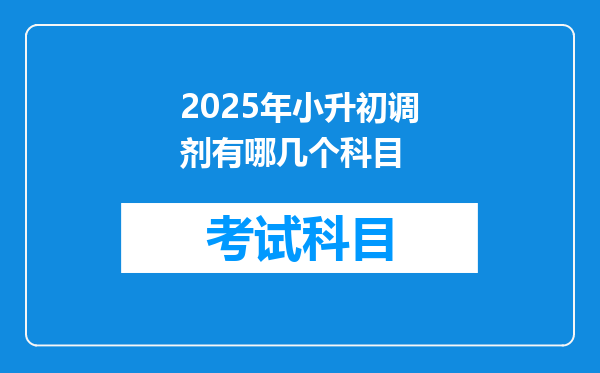 2025年小升初调剂有哪几个科目