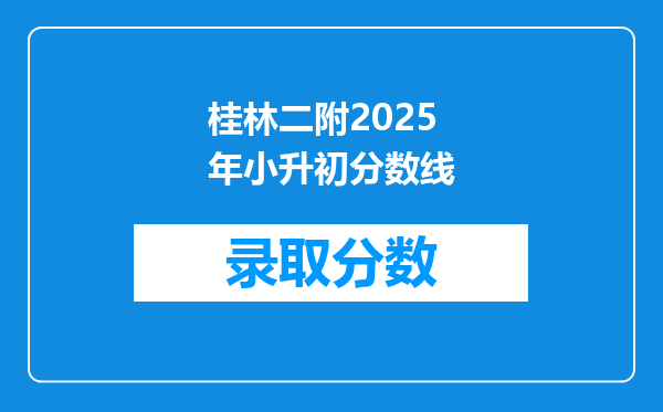 桂林二附2025年小升初分数线