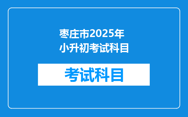 枣庄市2025年小升初考试科目