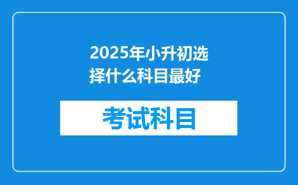 2025年小升初选择什么科目最好