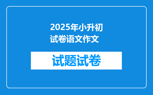 2025年小升初试卷语文作文