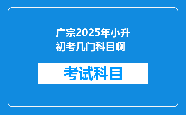 广宗2025年小升初考几门科目啊