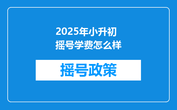 2025年小升初摇号学费怎么样