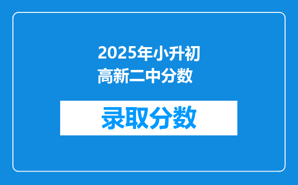 2025年小升初高新二中分数