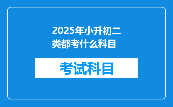 2025年小升初二类都考什么科目