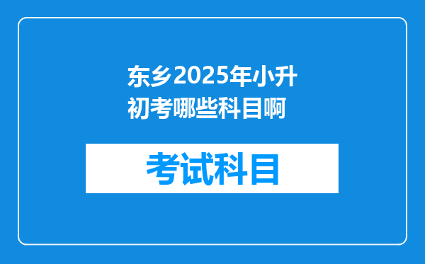 东乡2025年小升初考哪些科目啊